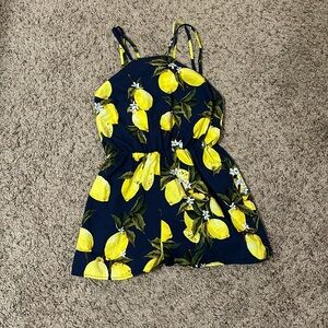 Navy blue lemon romper